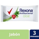 Rexona Aloe Antibacterial Jabón Barra 3 Unidades X 90 G #1