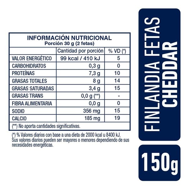 Finlandia Queso Cheddar Feteado La Serenisima 150gr alt