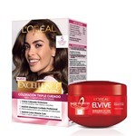 Loreal Paris Combo Tintura Excellence Tono 5 Castaño Claro + Crema Tratamiento Elvive Colorvive #1