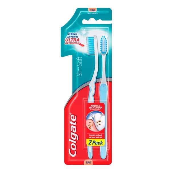 Colgate Cepillo Dental Slim Soft Compact Head 2 Unidades Promo Precio Especial alt
