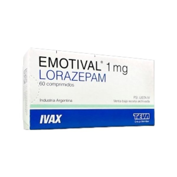 Teva Emotival 1 Mg Lorazepam x 60 Comp #1