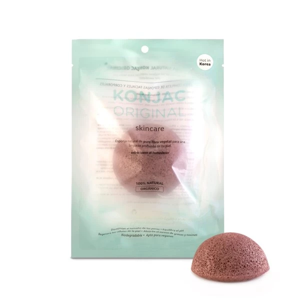 Konjac Esponja Facial Con Arcilla Roja Francesa
