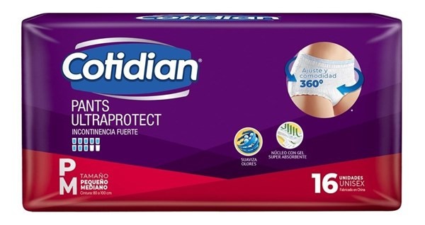 Pants Adultos Cotidian Ultraprotect Talle P/M | 16 unidades