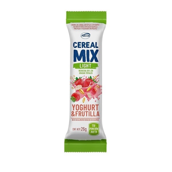 Barra Cereal Mix Sabor Yogurt Y Frutilla Light x 23 g