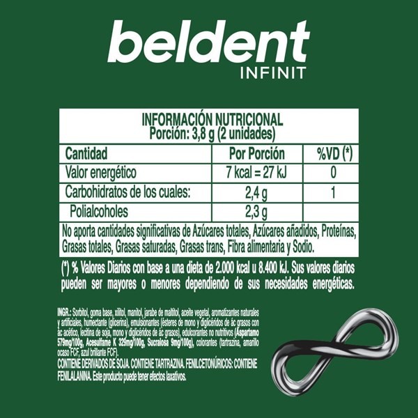 Chicle Menta Beldent Infinit 266 ,g alt