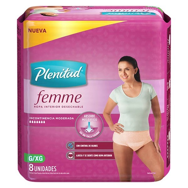 Ropa Interior Desechable Plenitud Mujer x 8 unid (Tamaño G/XG) alt