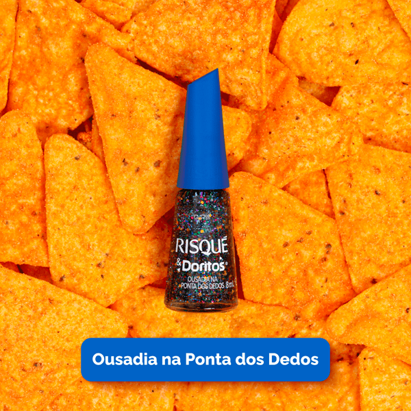 Risque Esmalte de Uñas Hipoalergénico Doritos Color Ousadia Na Ponta Dos Dedos Glitter alt