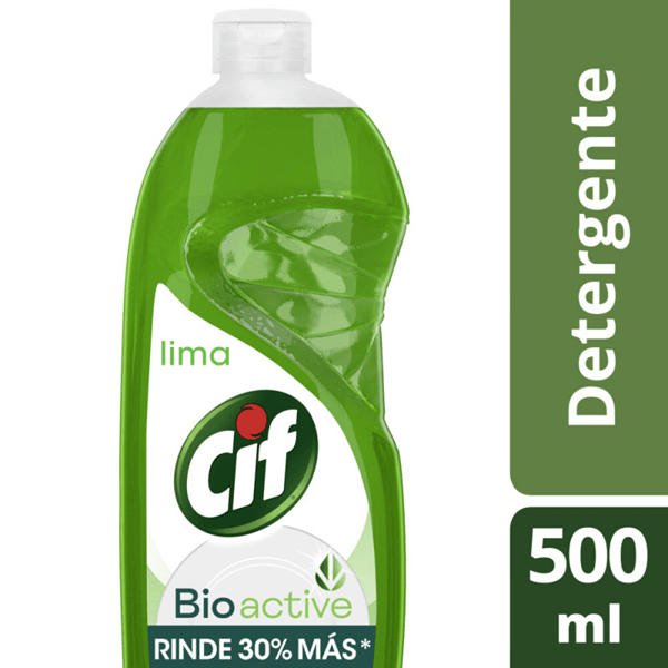 Cif Active Detergente Lavavajilla Gel Limón Verde x 500 ml alt