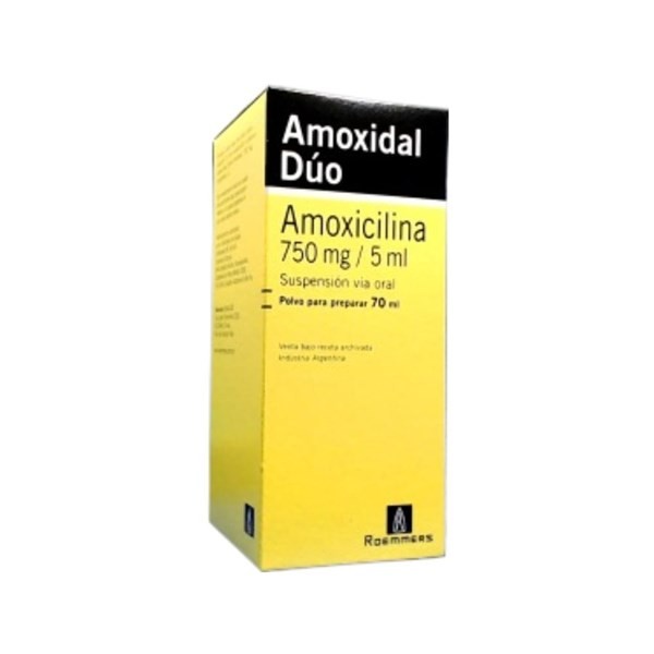 Roemmers Amoxidal Duo Amoxicilina 750 Mg Suspensión x 70 ml #1