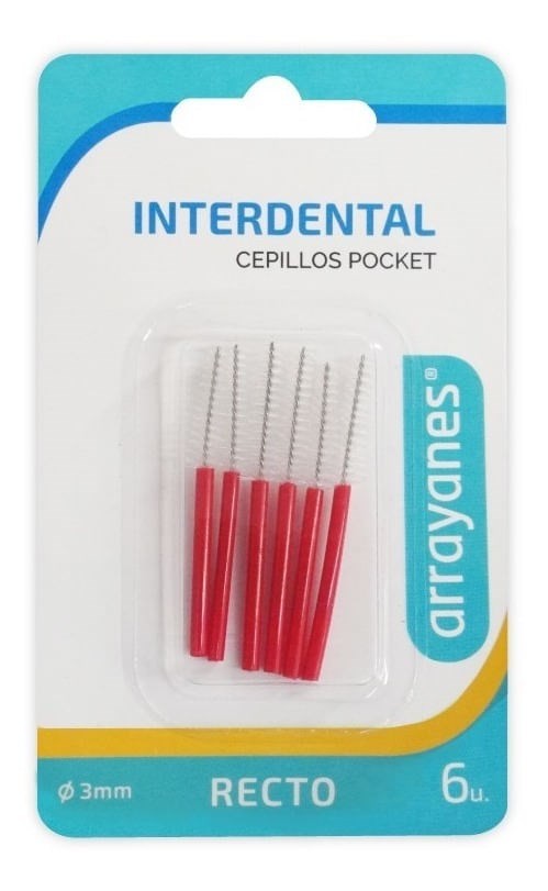 Arrayanes Cepillo Interdental Pocket Cilíndrico 3 mm x 6 Uds