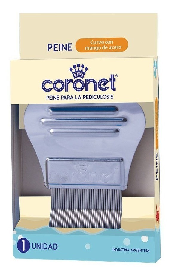 Coronet Peine Para Pediculosis Curvo de Metal