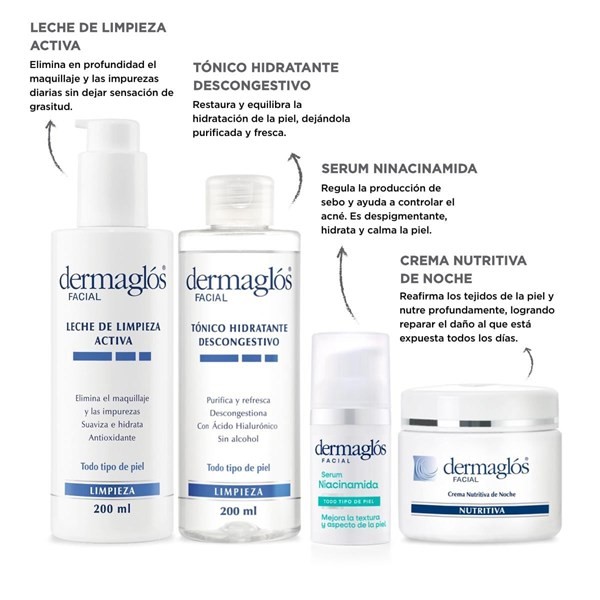 Kit Facial Dermaglós Rutina Piel Seca + Serum Niacinamida alt