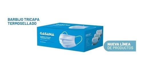 Gasana Barbijos Tricapa Termosellados Con Clip Nasal 50U Único alt
