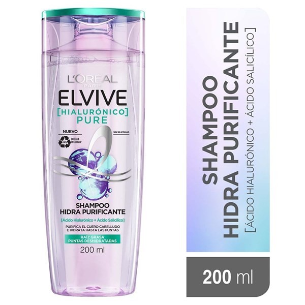 Shampoo Hialuronico Pure Elvive Loreal París 200ml