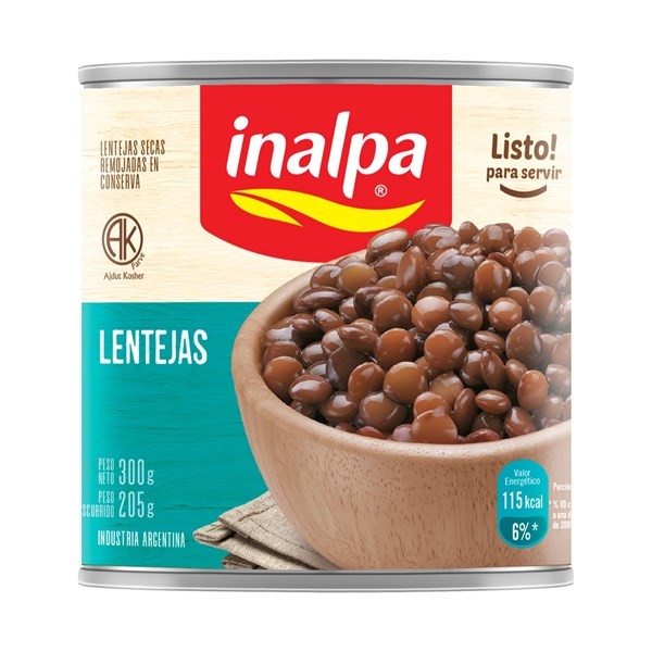 Lentejas Secas Remojadas Inalpa Lata 300 G. #1