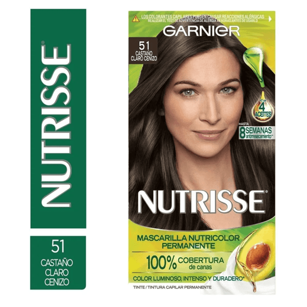 Garnier Nutrisse Kit de Coloracion 51 Castaño Cenizo #1