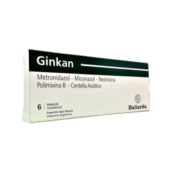 Baliarda Ginkan Miconazol + Metronidazol + Asoc x 6 Óvulos #1