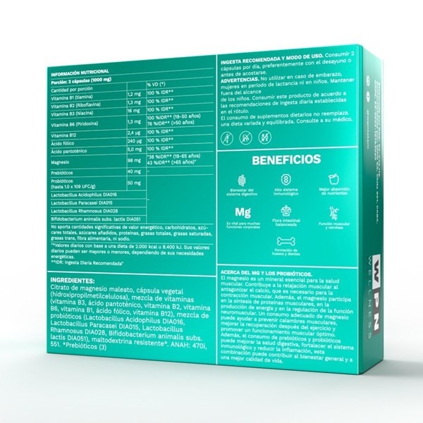 Wpn Probiolife Magnesium Suplemento Dietario X 30 Cápsulas alt