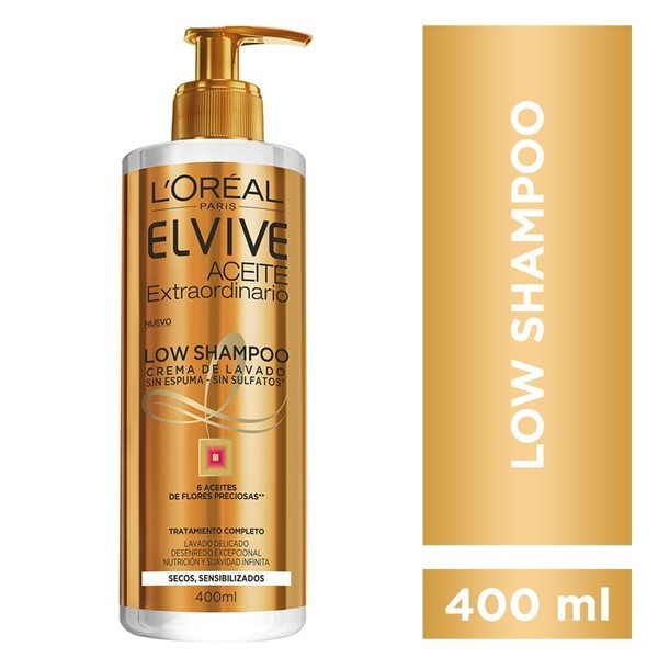 Elvive Shampoo Low Poo Oleo Extraordinario Nutricion 400 Ml #1