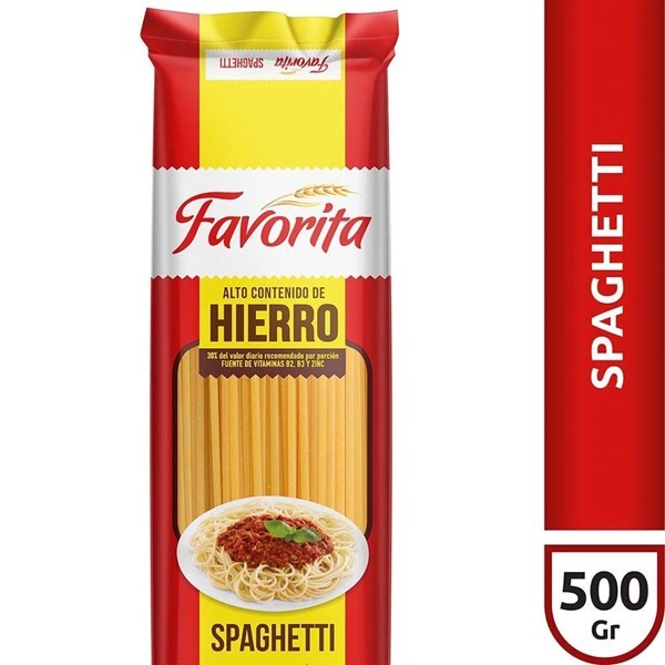 Fideos Favorita Spaghetti Hierro 500 Xg #1