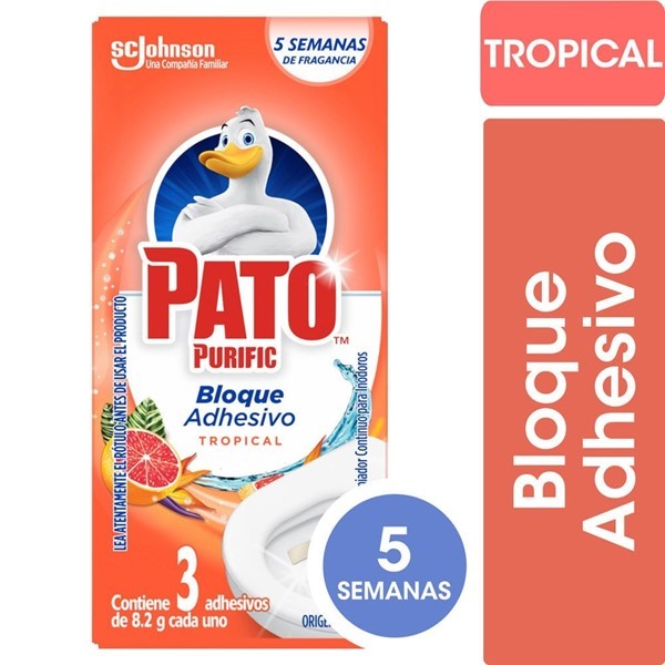 Limpiador Adhesivo Para Inodoros Pato Tropical 24.60gr