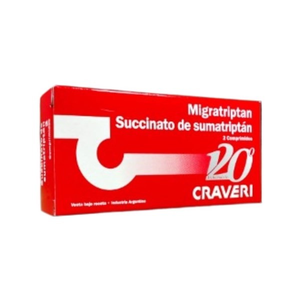 Craveri Migratriptan 100 Mg Sumatriptán x 2 Comp