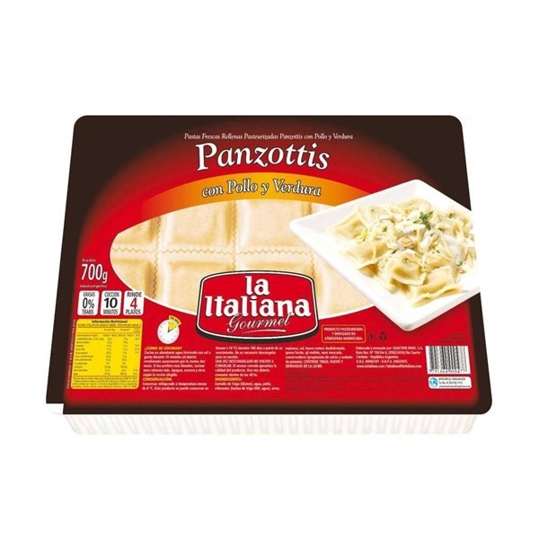 Panzottis La Italiana Pollo Y Verdura x 700 gr