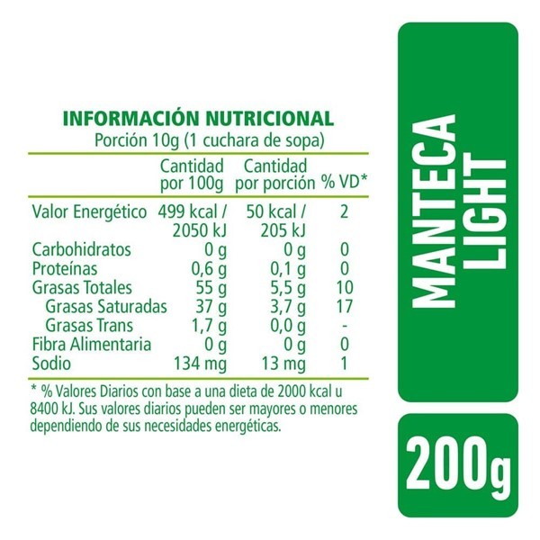 Manteca Light La Serenisima 200gr alt