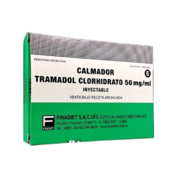 Finadiet Calmador Tramadol Clorhidrato 50 Mg x 6 Ampollas Inyectables #1