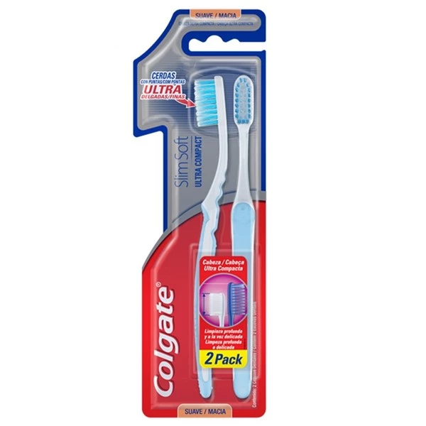 Colgate Cepillo Dental Slim Soft Ultra Compact Head 2 Unidades Promo