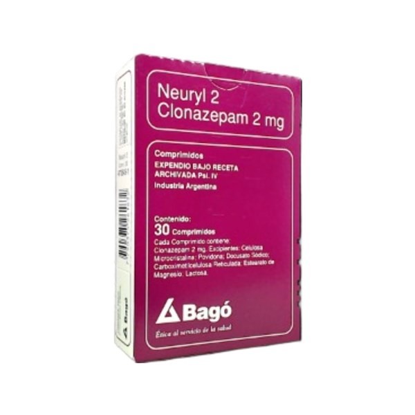 Bagó Neuryl 2 Clonazepam 2 Mg x 30 Comp