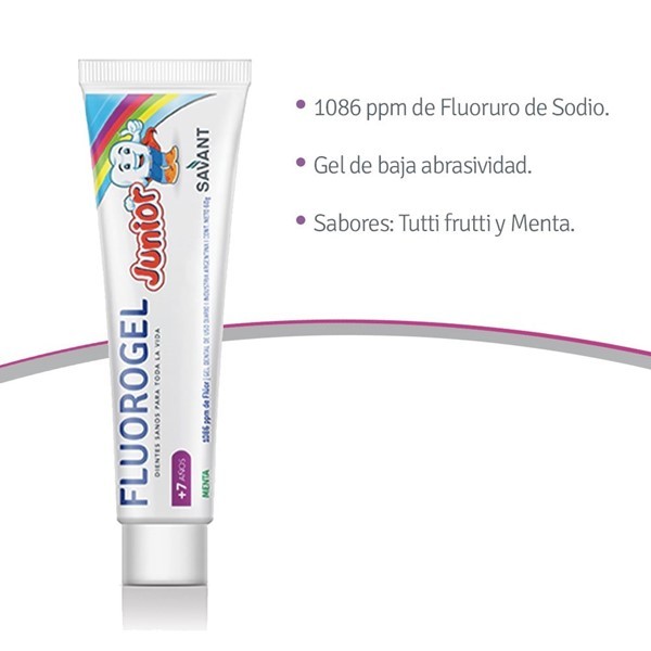 Fluorogel Junior +7 Años Menta Gel Dental 60gr alt