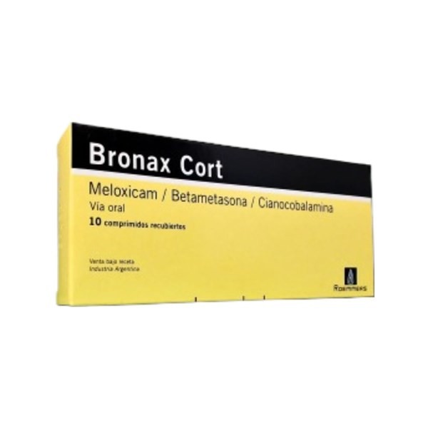 Roemmers Bronax Cort Meloxicam + Betametasona + Asoc. x 10 Comp Recubiertos #1