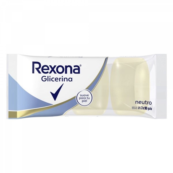 Rexona Jabon Pastilla Glicerina Neutro 90 gr (3 Unidades) alt