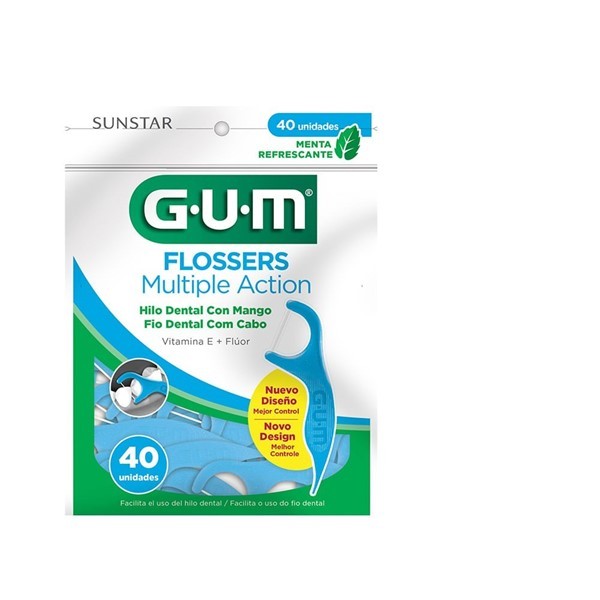 HILO DENTAL MULTIPLE ACCION CON MANGO (40 UNIDADES)