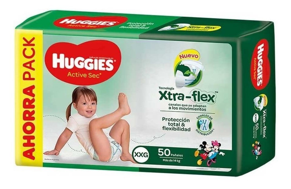 pañales active sec huggies
