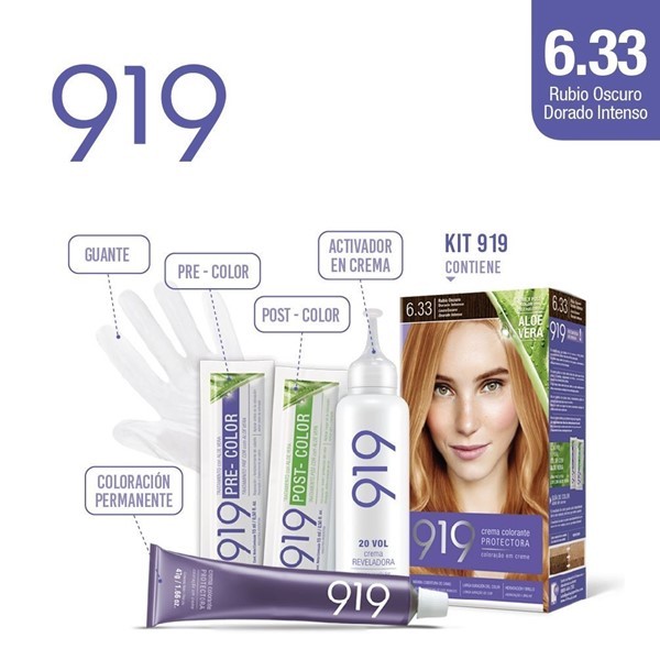 919 Kit Coloracion 6.33 Rubio Oscuro Dorado Intenso alt