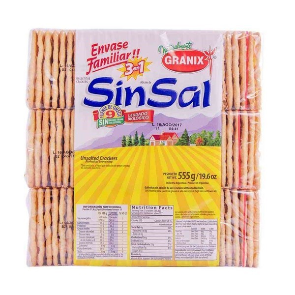 Galletitas De Agua Granix Sin Sal 555 Gr alt