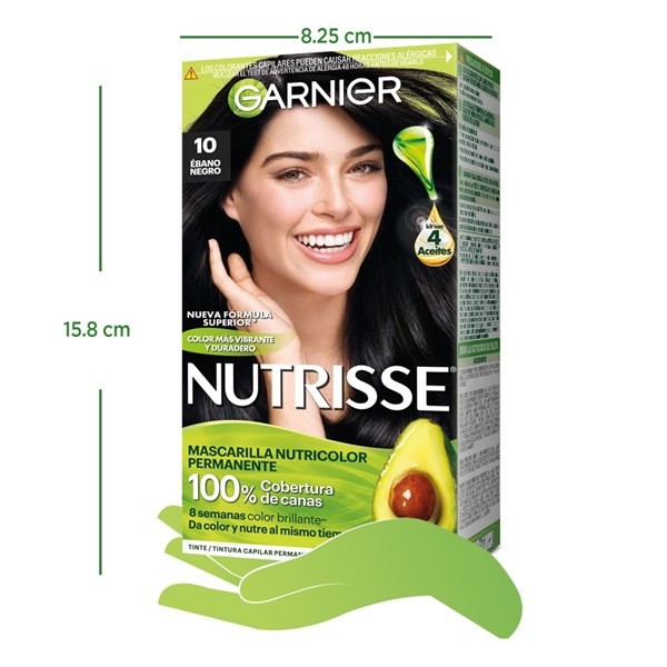Nutrisse Kit de Coloración Permanente  clásico Tono 10 Ebano Negro 1 negro alt