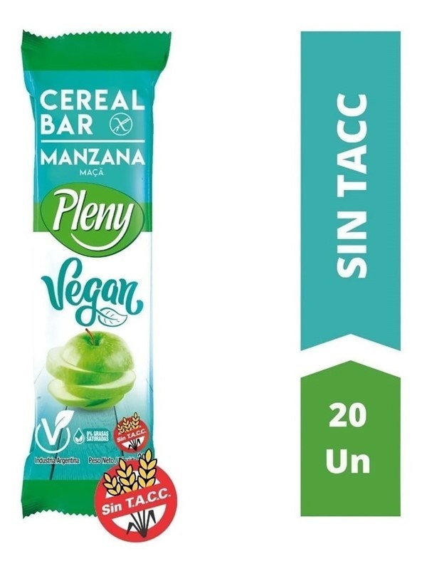Pleny Vegan Barras de Cereales x 20 U Sin Tacc