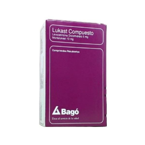 Bagó Lukast Compuesto 10 / 5 Montelukast+Levocetirizina 10 / 5 Mg x 30 Comp #1