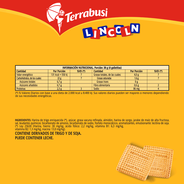 Galletitas Dulce Lincoln de Terrabusi 459 g. alt