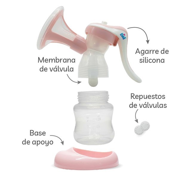 Bebefantitos Sacaleche Con Pezonera de Silicona Y Mamadera Boca Ancha alt