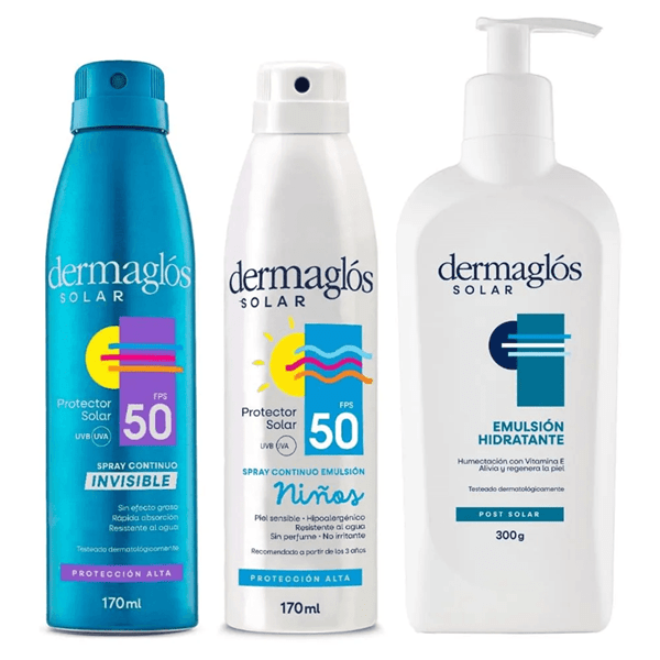 Dermaglós Kit Protector Solar Fps 50 + Emulsion Post Solar #1