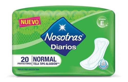 Nosotras Normal Tela Tipo Algodón Protector Diario X20 U Unico alt
