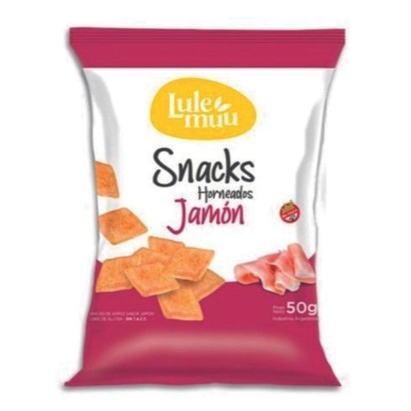 Snack de Arroz Horneado Sabor Jamon Lulemuu 50 gr