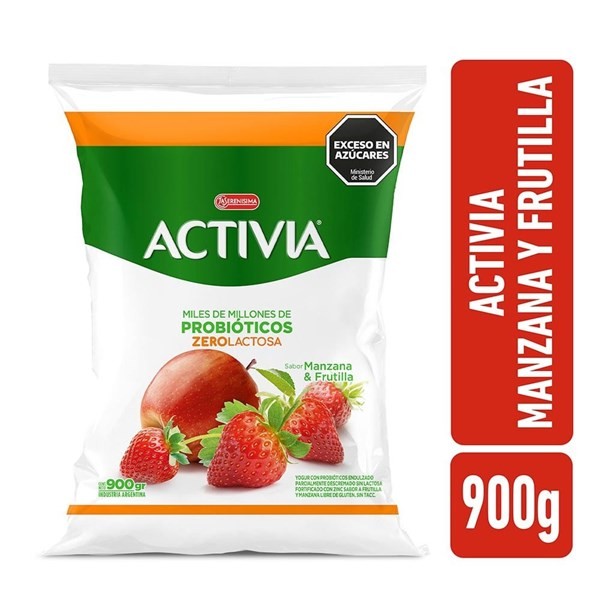 Activia Sachet Manzana Frutilla Deslactosado #1