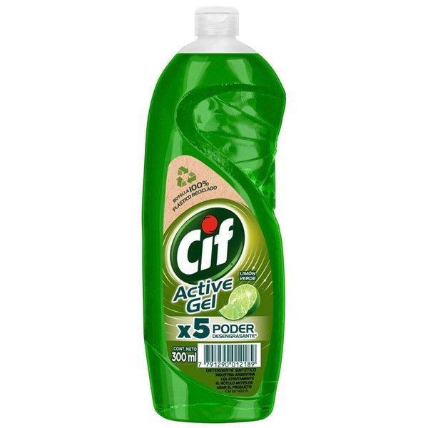 Cif Detergente Active Gel Limón Verde x300 ml