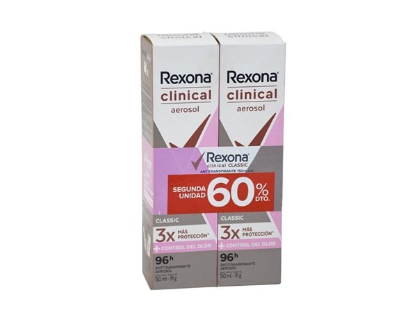 Rexona Deo Antitranspirante Aerosol Women Clinical Classic | 2 unidades 150 ml #1