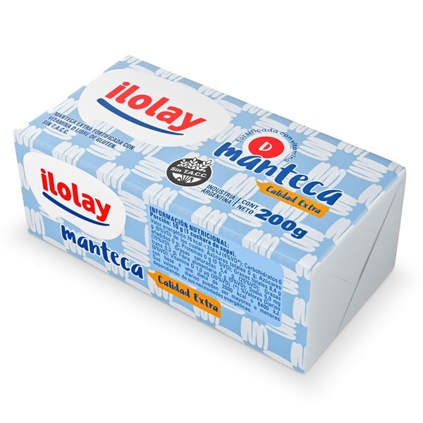 Manteca Ilolay Extra Calidad Sin Sal 200 g.